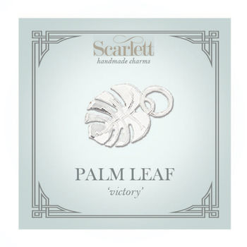 Monstera Palm Leaf Solid Silver Charm, 6 of 7