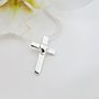 Sterling Silver Cross Necklace With Heart, thumbnail 1 of 4