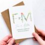 Personalised Floral Initials Engagement Card, thumbnail 2 of 4