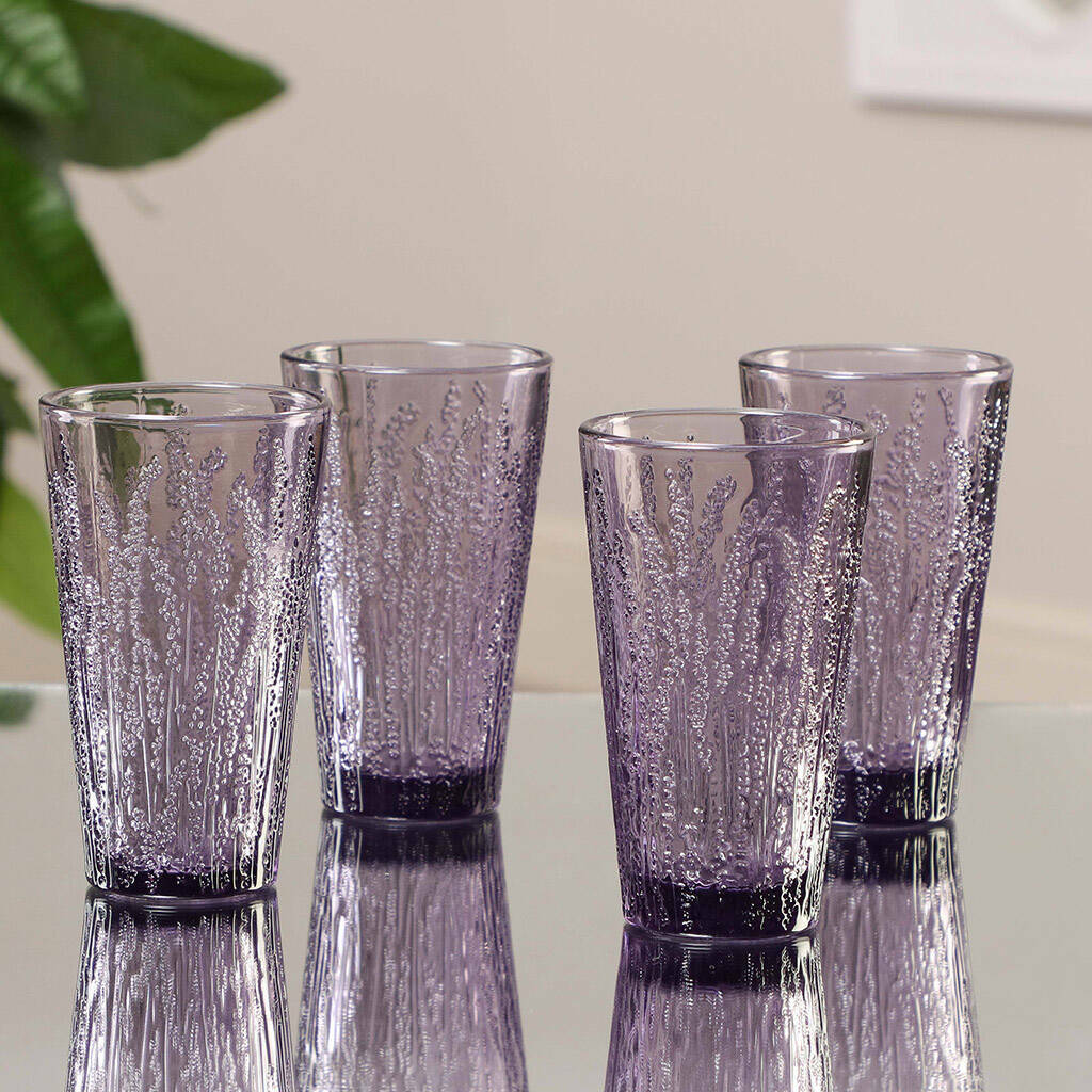 Heather Blooms Luxury Embossed Glassware By Dibor