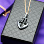 Sterling Silver Black Noir Heart Shaped Gothic Pendant, thumbnail 1 of 3