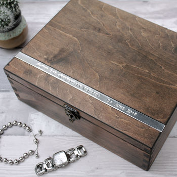 Personalised Large Wooden Jewellery Box, 10 of 10