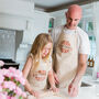 Personalised Adult And Child Matching Pizza Apron Set, thumbnail 1 of 12
