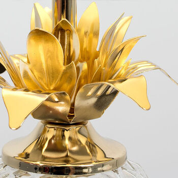 Tropical Glass Pineapple With Golden Leaves Lamp Stand, 3 of 8