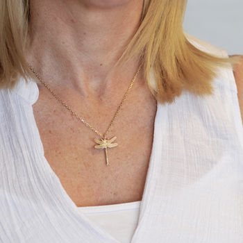 9ct Gold Dragonfly Necklace By Heather Scott Jewellery
