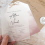 Dusky Pink Vellum Tag Wedding Invitations, thumbnail 1 of 6