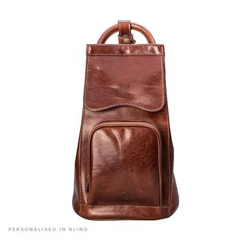 Personalised Women's Leather Small Backpack 'Carli', 4 of 12