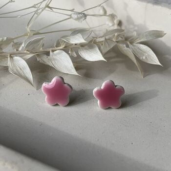 Gift For Mum Ceramic Flower Earrings, 3 of 10
