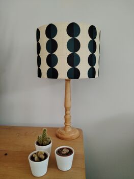 Blue Circles Lampshade Handmade Striking Blue Geometric Lampshade Table Floor Or Ceiling Pendant, 6 of 8