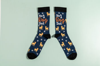 Number One Dog Dad Bamboo Socks, 2 of 2