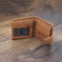 Personalised Men's Leather Wallet Trifold Gift Brown, thumbnail 5 of 10