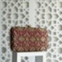 Delhi Knot Clasp Dark Red Silk Clutch | Bridal Gift |, thumbnail 5 of 7