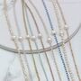 Adjustable Mini Gem Beaded Necklace On Silver Or Gold Vermeil, thumbnail 4 of 12