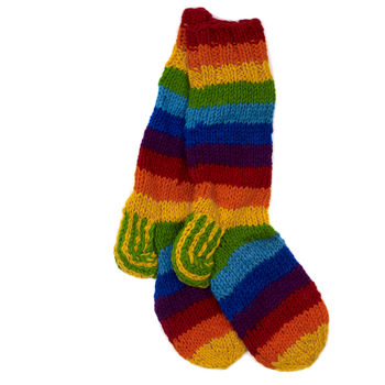 Handmade Rainbow Woollen Slipper Socks, 4 of 6