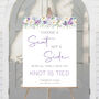 Wedding Choose A Seat Sign Purple And White Florals, thumbnail 2 of 6