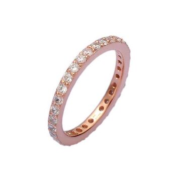 18k Rose Gold Plated Cubic Zirconia Stacking Ring, 2 of 5
