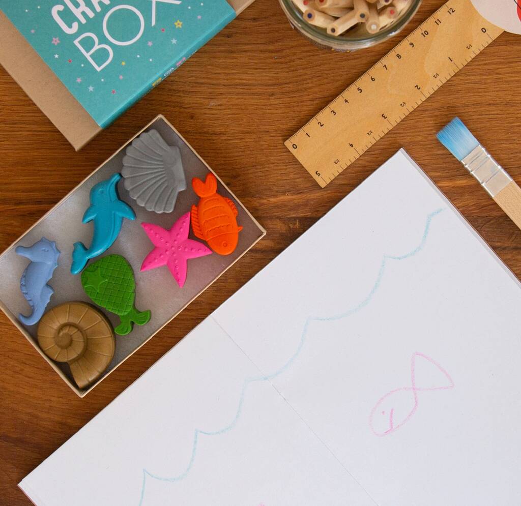Sea Life Wax Crayons And Sketch Book Gift Set, 1 of 4