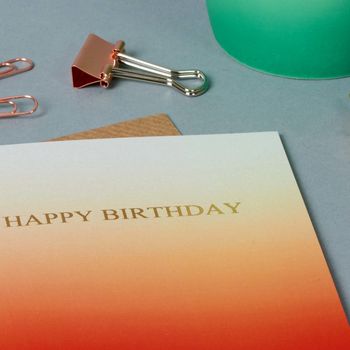 Orange Gradient Happy Birthday Card, 2 of 2