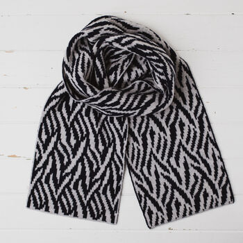 Zebra Lambswool Reversible Scarf, 4 of 12