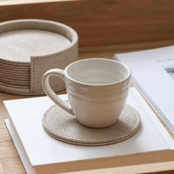 Faux Shagreen Ivory Coasters Set Of Six, 2 of 4