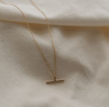Recycled 9ct Gold Minimal Bar Necklace, 2 of 4
