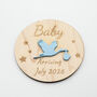 Modern Maple Acrylic Pregnancy Announcement Stork Sign, thumbnail 8 of 12