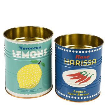 Retro Lemon And Harissa Storage Tins, 2 of 3