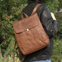 Minimalist Genuine Slim Leather Backpack, thumbnail 8 of 10