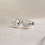 Diamond Silver Earrings, thumbnail 2 of 4