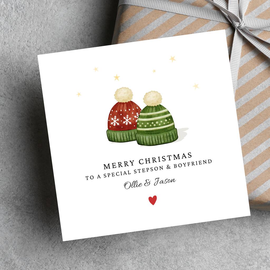 Christmas Card Personalised For A Special Stepson And Boyfriend