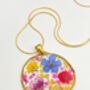 Medium Necklace With Multicolour Flowers In Gold Or Silver, thumbnail 2 of 9
