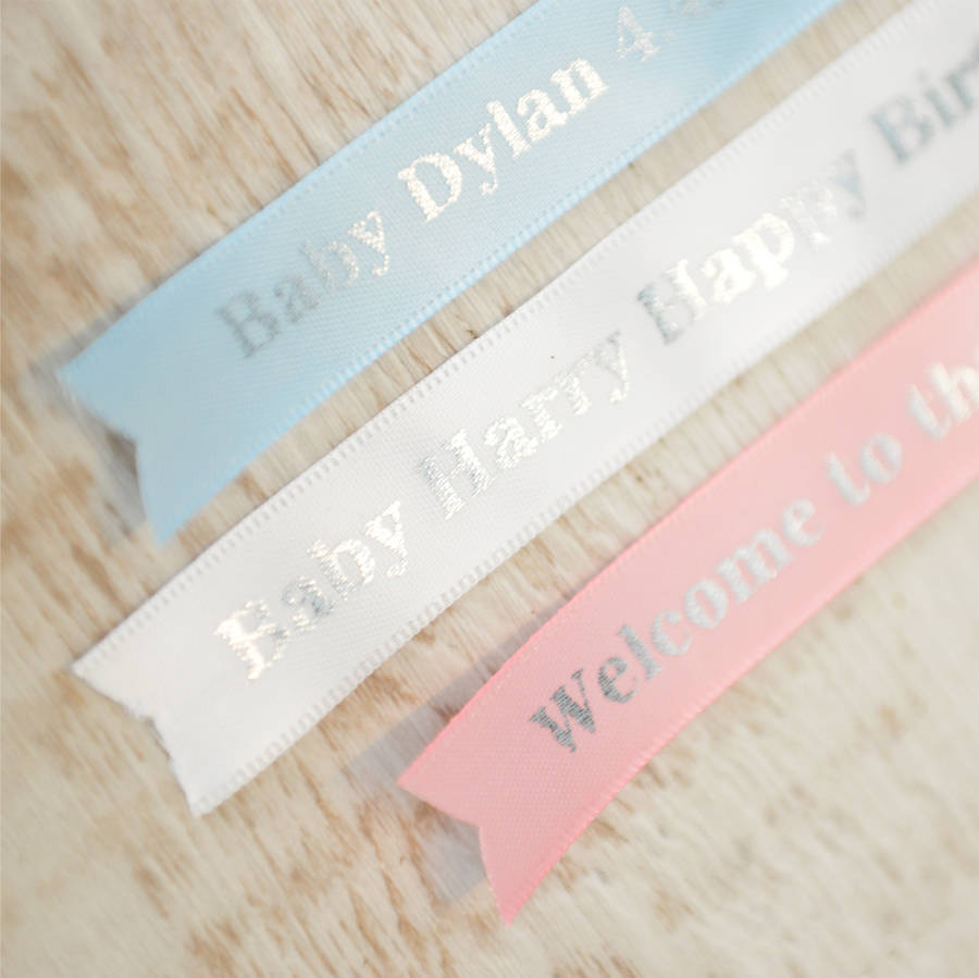 Personalised New Baby Ribbon By A Type Of Design | notonthehighstreet.com