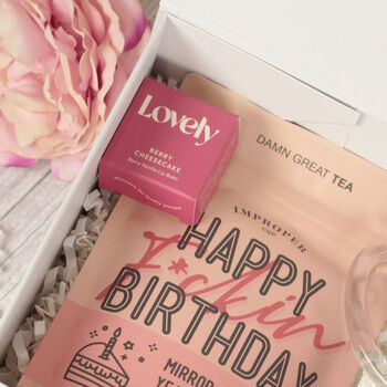 Personalised Glass Mug Happy Birthday Tea Gift Box Hamper, 5 of 9