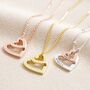 Personalised Double Heart Outline Pendant Necklace, thumbnail 2 of 8