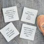 Set Of Four Ceramic Running Quotes Coasters, thumbnail 3 of 3