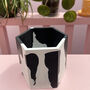 Graffiti Hexagonal Decorative Pot Black And White, thumbnail 3 of 5
