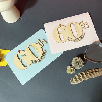 Personalised Diamond 60th Wedding Anniversary Card, 10 of 11