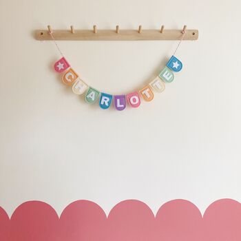 Scallop Pastel Bunting Personalised Name Garland, 3 of 10