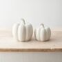 White Ribbed Pumpkin Set, thumbnail 2 of 3