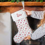 Personalised Handmade Quilted Stocking Red Stars, thumbnail 2 of 4