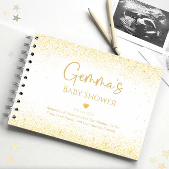 Gold Glitter Baby Shower Book, 2 of 5