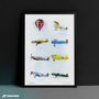 Aviation History Watercolour Poster, thumbnail 3 of 3
