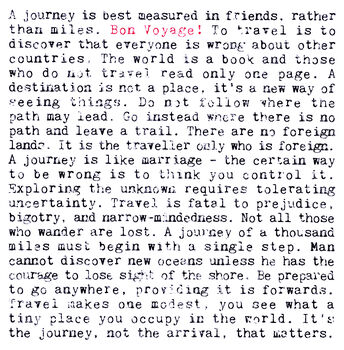 Bon Voyage Quotes Print, Travel Gift, 2 of 6