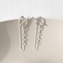 Sterling Silver Circle And Bar Chain Stud Earrings, thumbnail 5 of 6