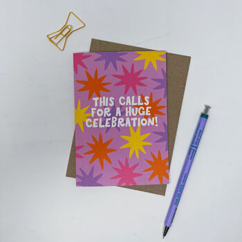 Colourful 'This Calls For A Huge Celebration' Card, 5 of 6