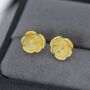 Violet Flower Stud Earrings In Sterling Silver, thumbnail 5 of 11