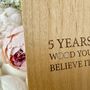 Five Year Wooden Anniversary Personalised Plaque, thumbnail 6 of 9