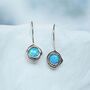 Handmade Sterling Silver Opal Drop Earrings, thumbnail 3 of 8