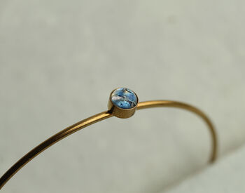 Vintage Brass Opal Bangle Bracelet, 4 of 9