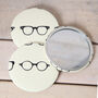 Glasses Print Handbag Mirror With Pouch, thumbnail 1 of 6